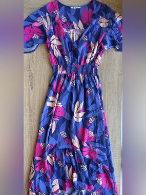 Abel The Label Santa Cruz Midi Dress Pink Purple Anthropologie M